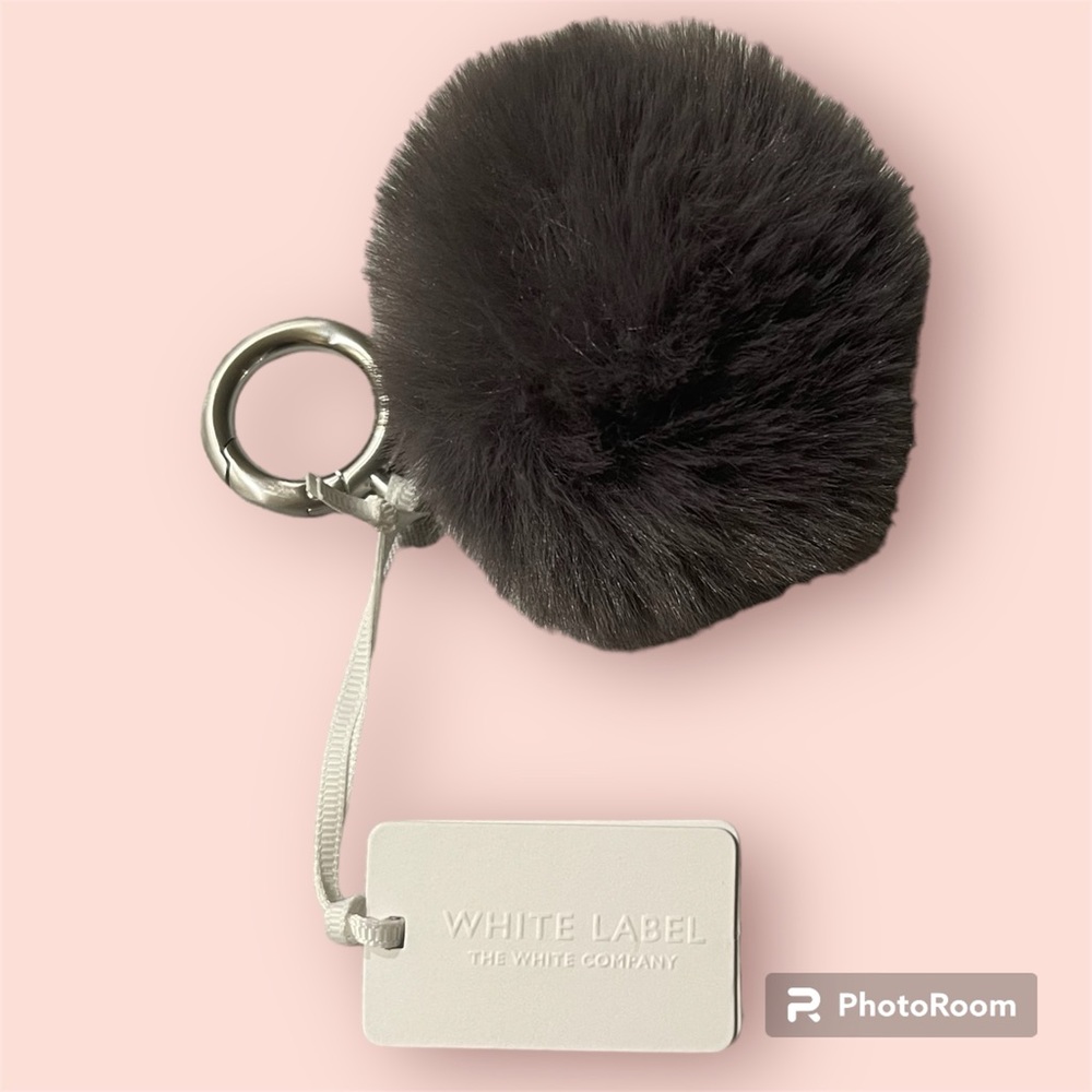 The White Company Faux Fur Pom Pom Keyring
